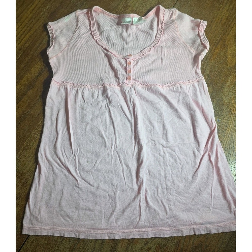 Nobo Y2K Pink Henley Babydoll Top Juniors L 11/13‎ Fairycore  Coquette Retro